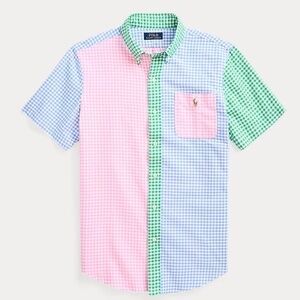 NEW Polo Ralph Lauren Mens Oxford Shirt 2LT Pastel Gingham Cotton Classic Preppy